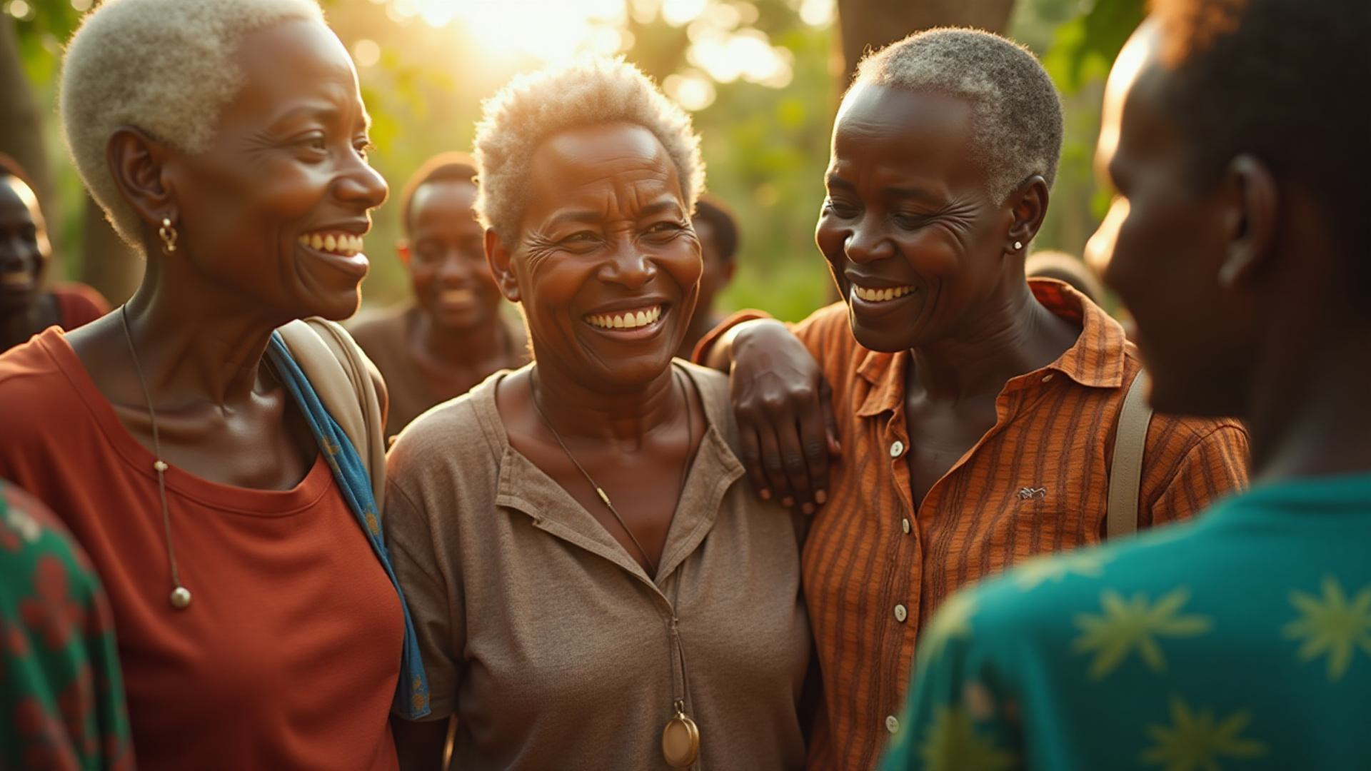 Older adults sharing a meaningful moment